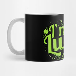 I'm Lucky Logo With Shamrocks For St. Patricks Day Mug